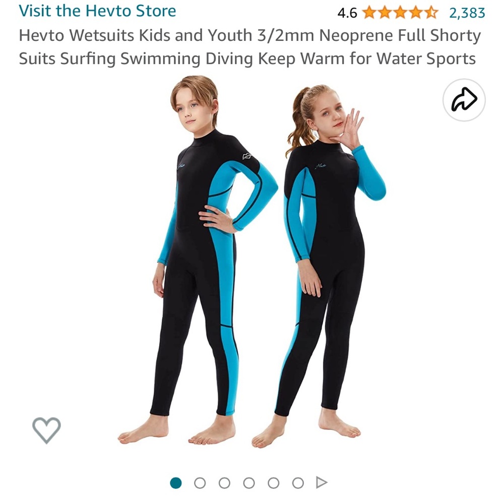 HEVTO Wetsuit Kids Size 8.